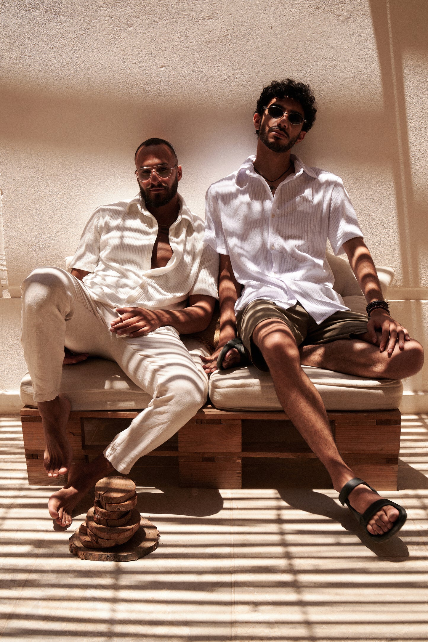 Textured Shirt in Off White