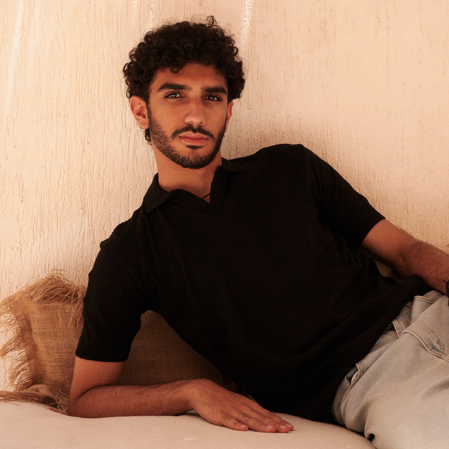 Knitted Polo Tshirt Black