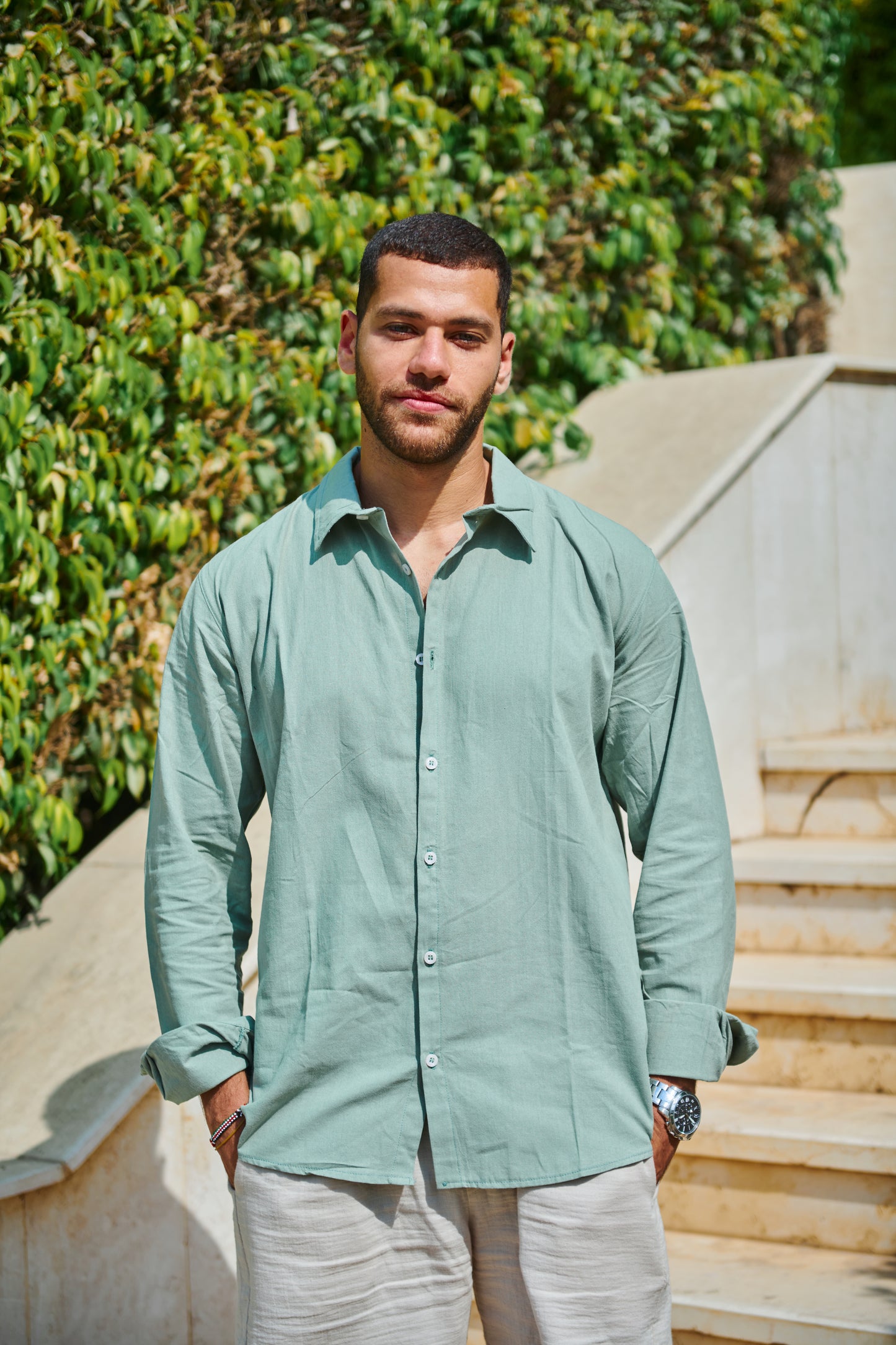 The Linen Shirt in Sage Green (Preorder)