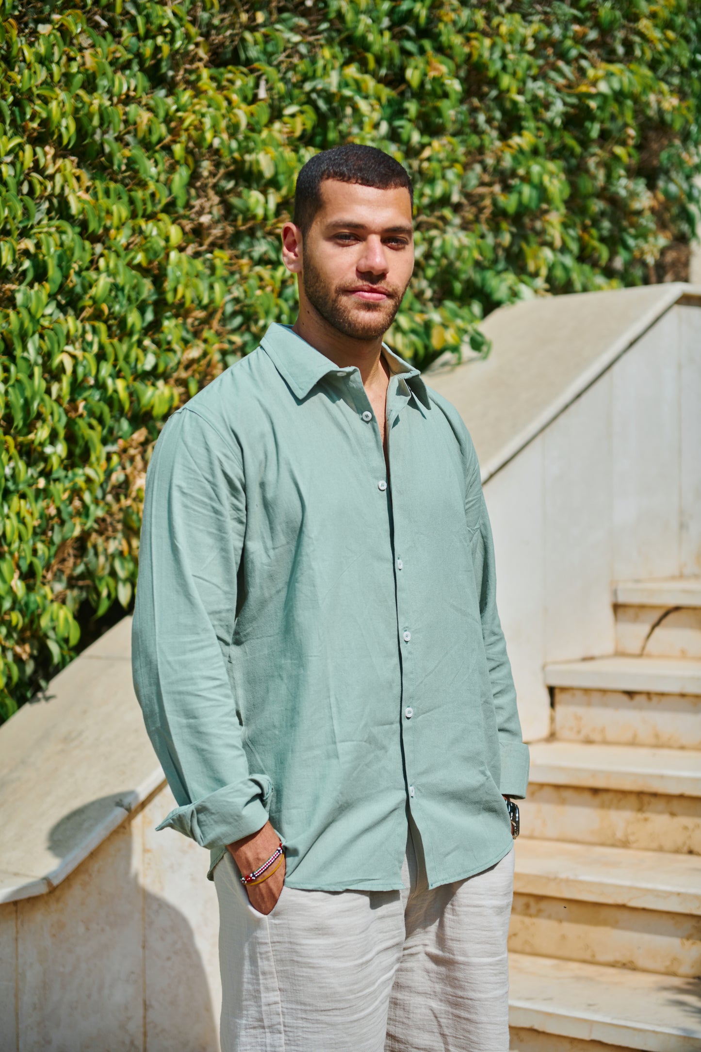The Linen Shirt in Sage Green (Preorder)