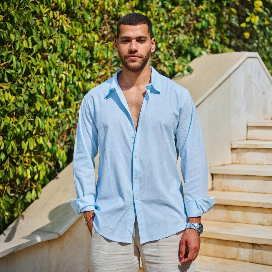 The Linen Shirt in Sky Blue (Preorder)