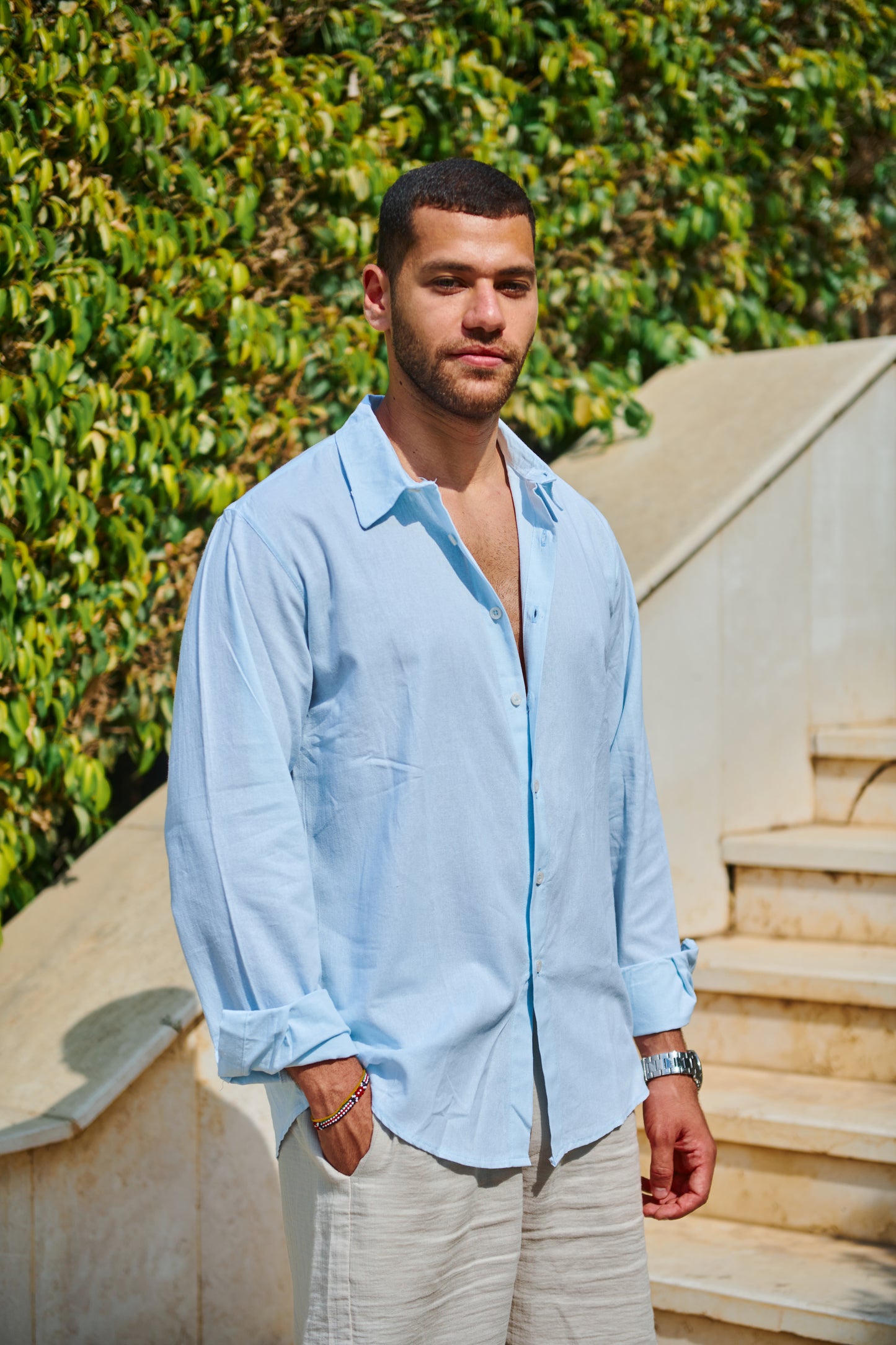 The Linen Shirt in Sky Blue (Preorder)