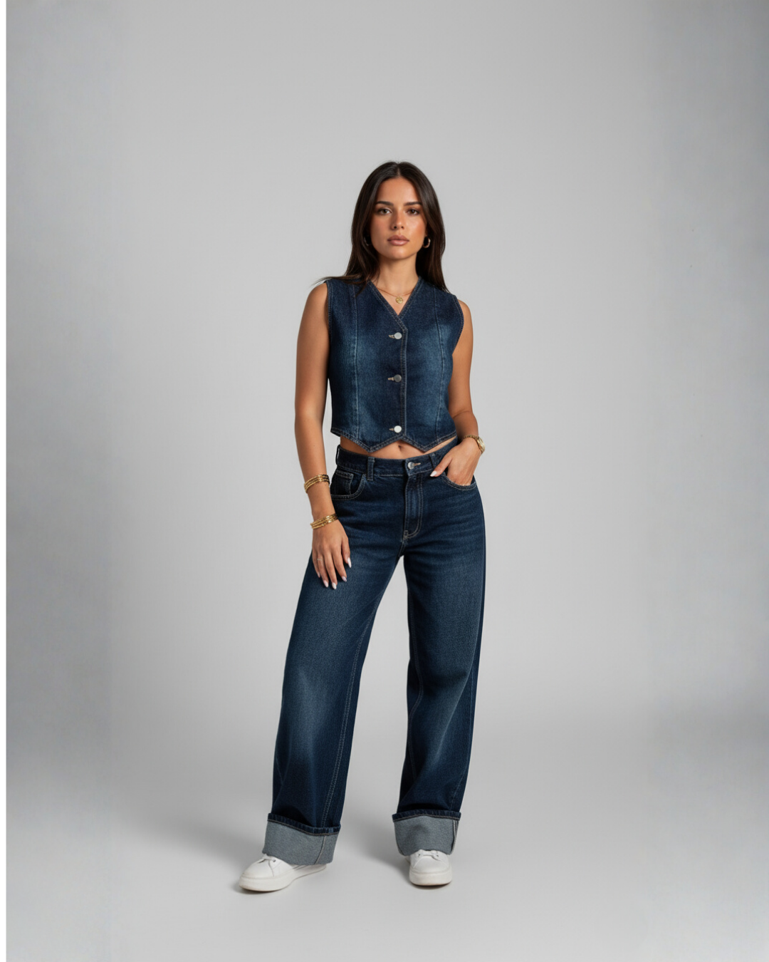 The Framed Denim Vest