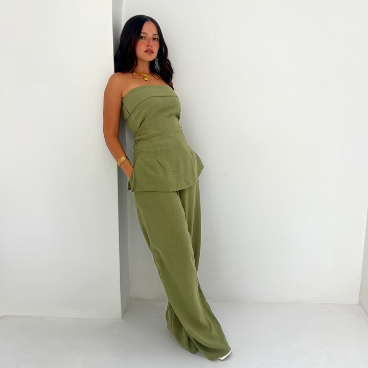 The Linen Pants in Olive