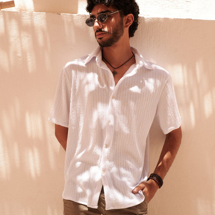 Textured Shirt in Frost White