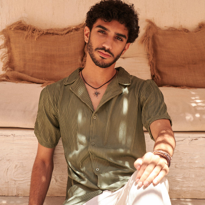 Ribbed Shirt in Olive