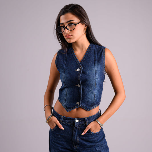 The Framed Denim Vest