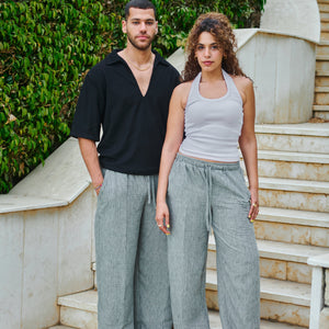 The Linen Pants in Stone Grey