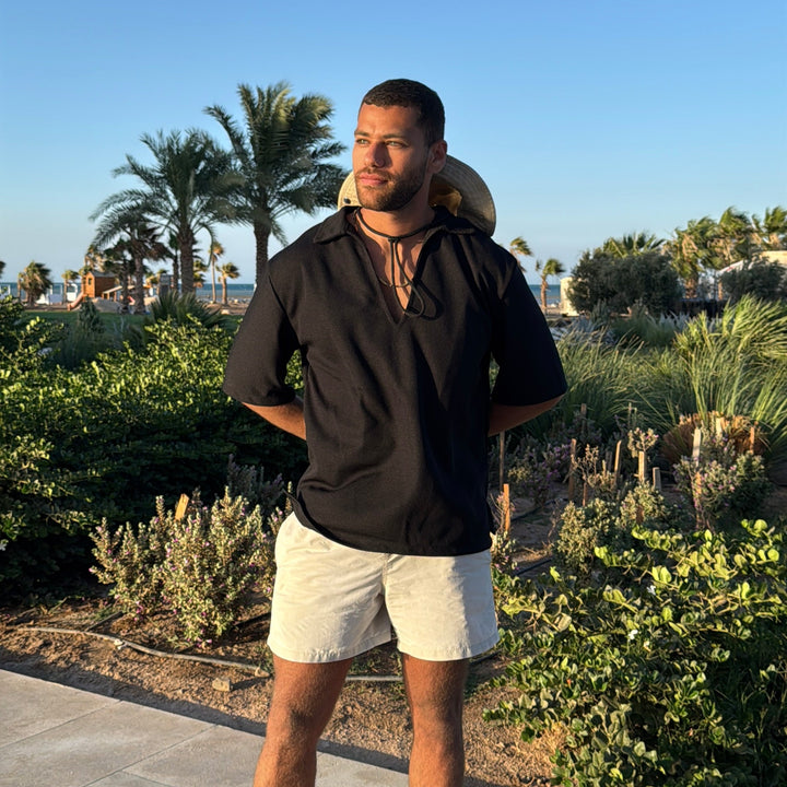 Boho V Tshirt in Black
