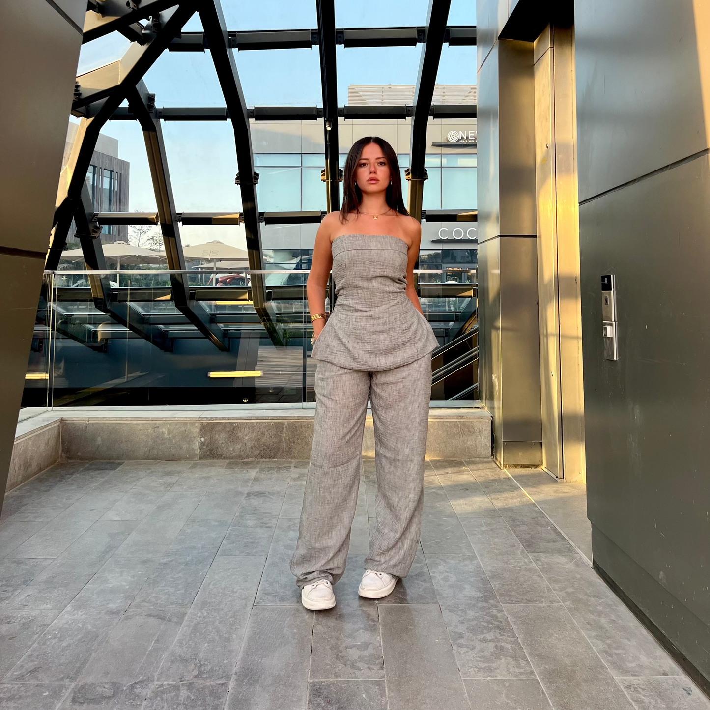 The Linen Pants in Stone Grey