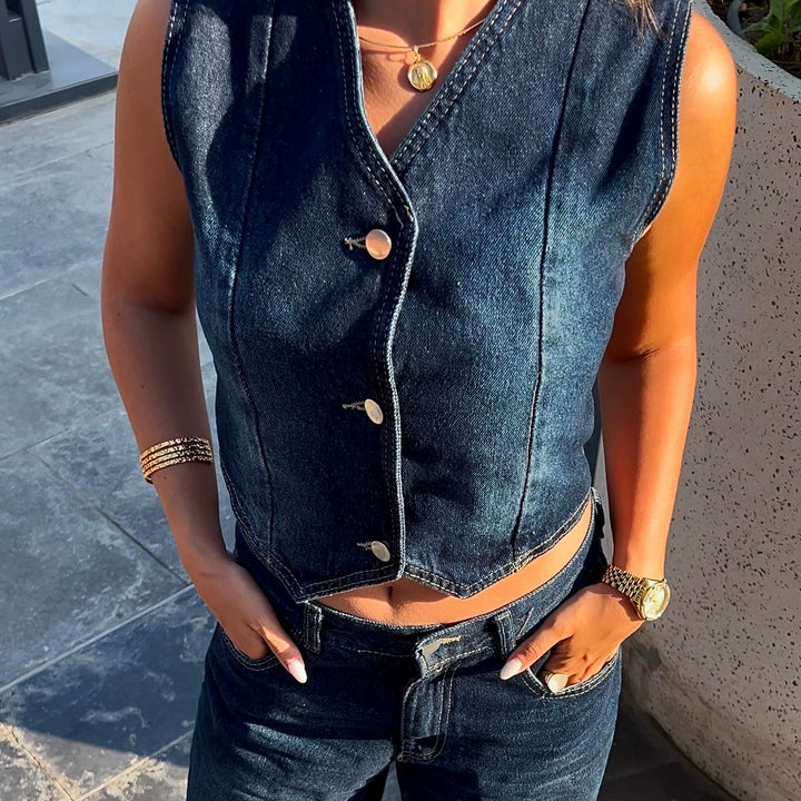 The Framed Denim Vest